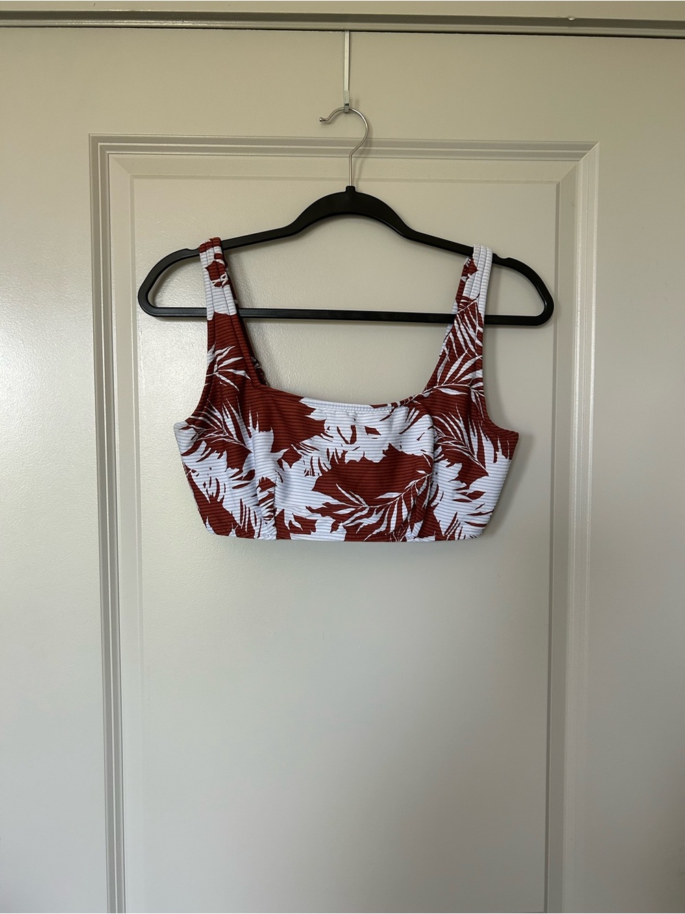 Seafolly Rust and White Tropical Print Crop Camisole